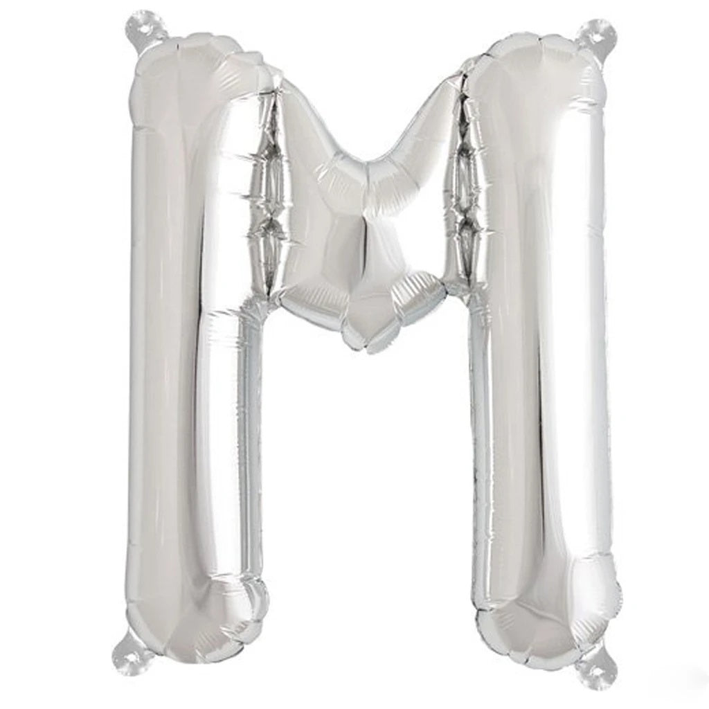 Letter M silver foil balloon for sale online in Dubai