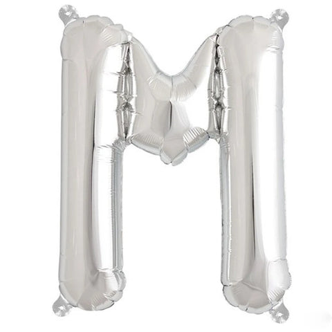 Letter M silver foil balloon for sale online in Dubai