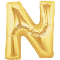 Letter N Golden Foil Balloon - 16in - PartyMonster.ae