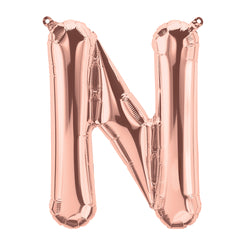 Letter N rose gold foil balloon for sale online in Dubai