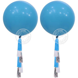 Blue Latex Round Balloon - 3 Feet - PartyMonster.ae