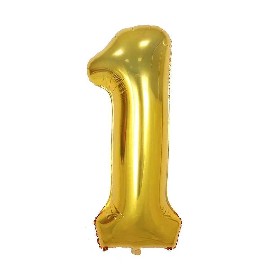 Numbers 0 to 9 Golden Foil Balloon - 40in - PartyMonster.ae