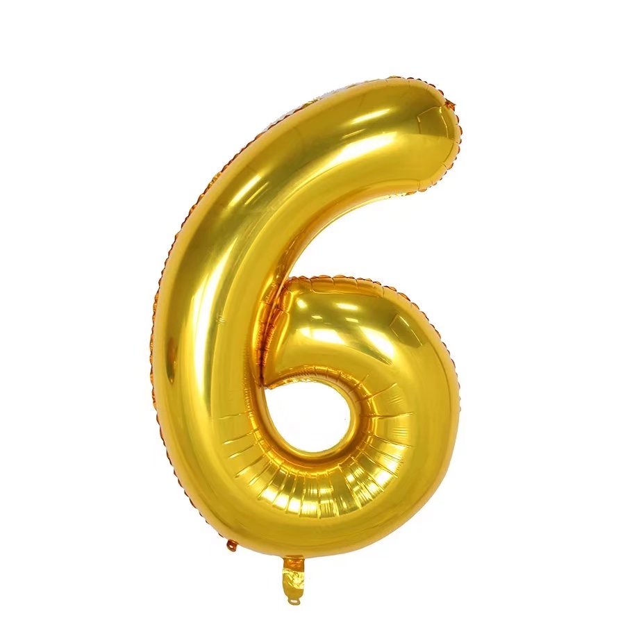 Numbers 0 to 9 Golden Foil Balloon - 40in - PartyMonster.ae