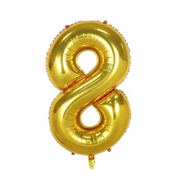 Numbers 0 to 9 Golden Foil Balloon - 40in - PartyMonster.ae