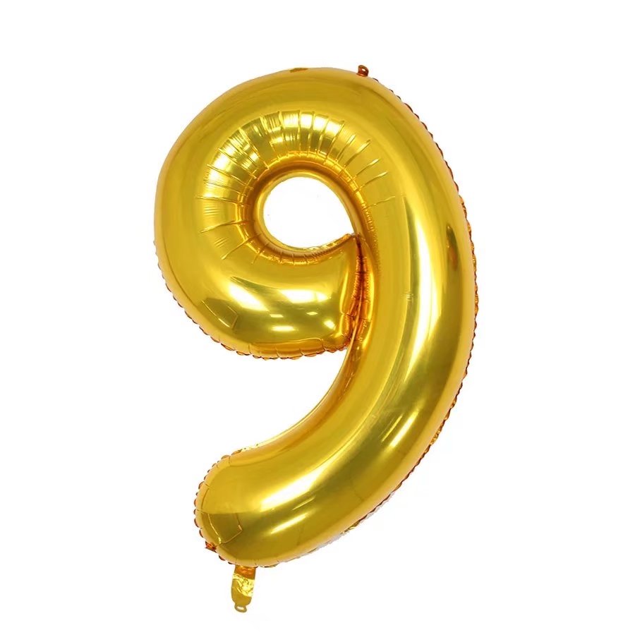 Numbers 0 to 9 Golden Foil Balloon - 40in - PartyMonster.ae