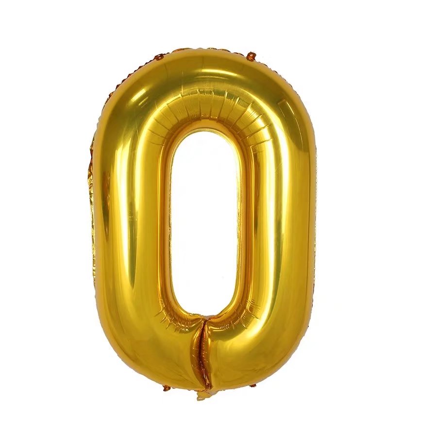 Numbers 0 to 9 Golden Foil Balloon - 40in - PartyMonster.ae