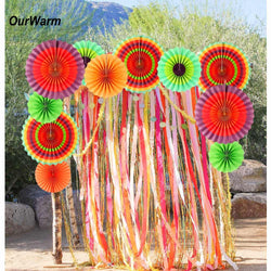 Hanging paper fans decoration ideas in Dubai