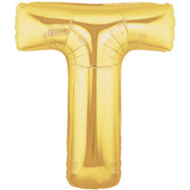 Letter T Golden Foil Balloon - 16in - PartyMonster.ae