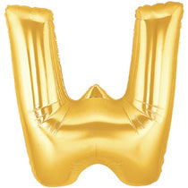 Letter W Golden Foil Balloon - 40in - PartyMonster.ae